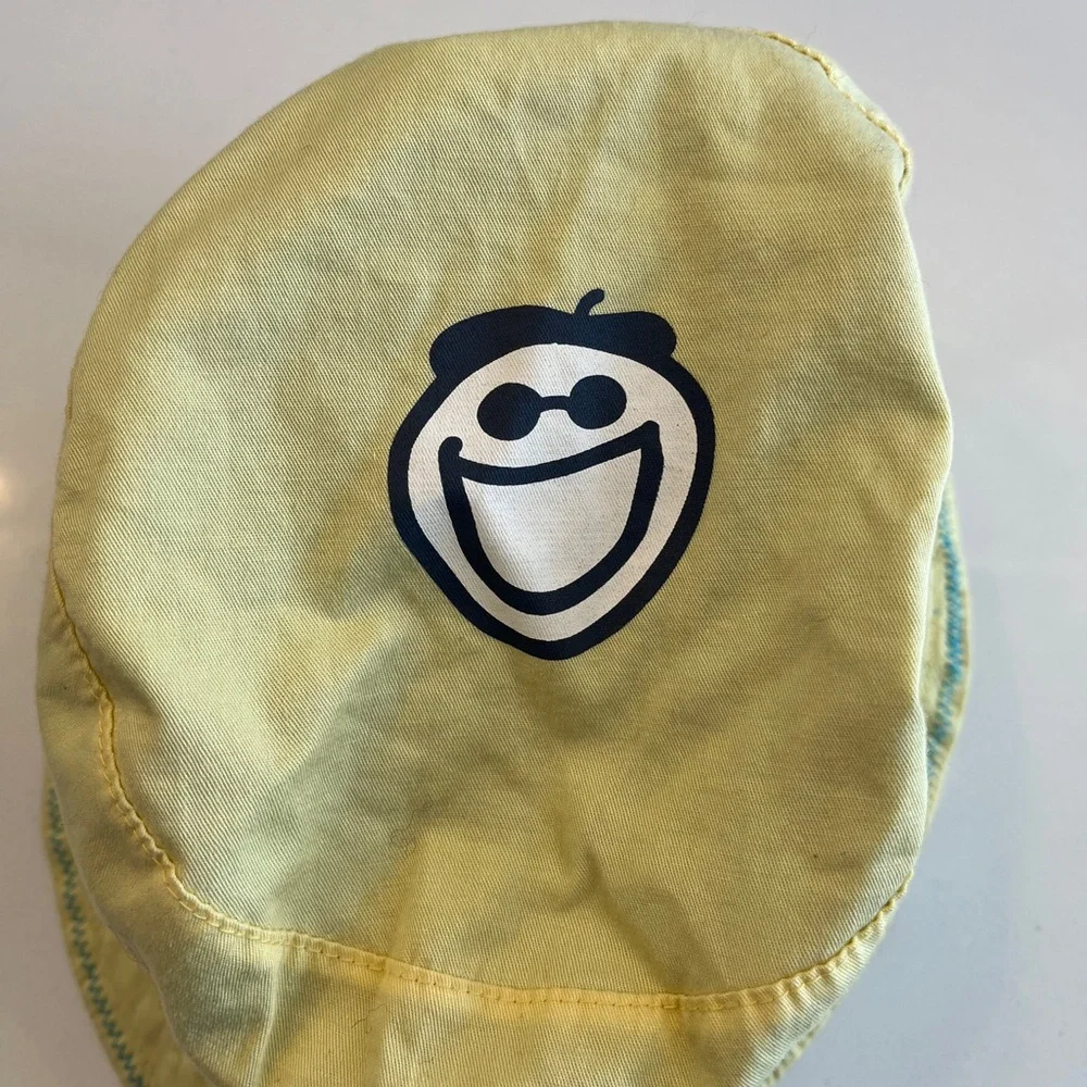 - Life is good reversible 100% cotton kids bucket hat yellow blue